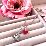 Collana rosa con scritta mom