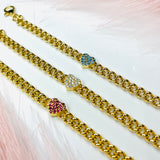 Bracciale cuor groumette oro